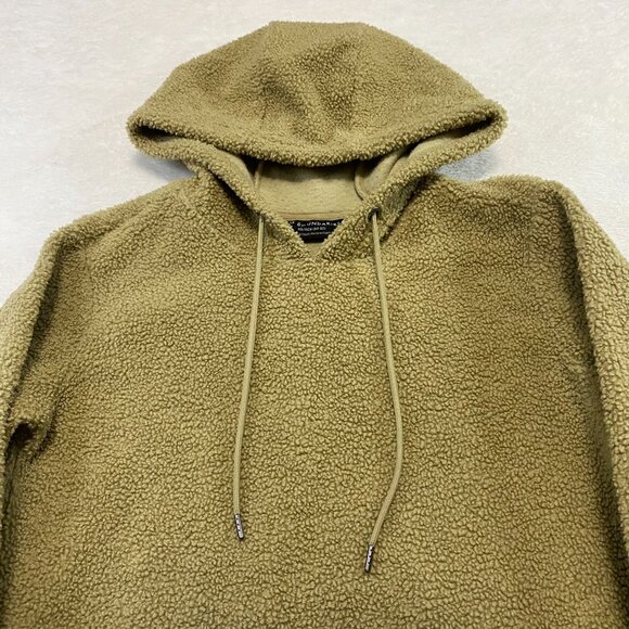 No Boundaries Soft Sherpa Beige Hoodie Drawstring Sweater SIZE XS - Picture 3 of 10